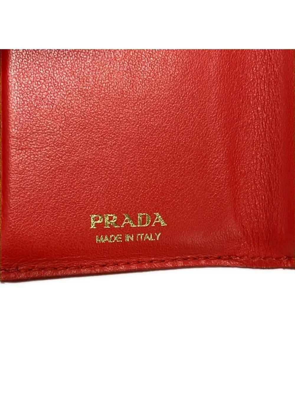 Prada Trifold Wallet Red Leather